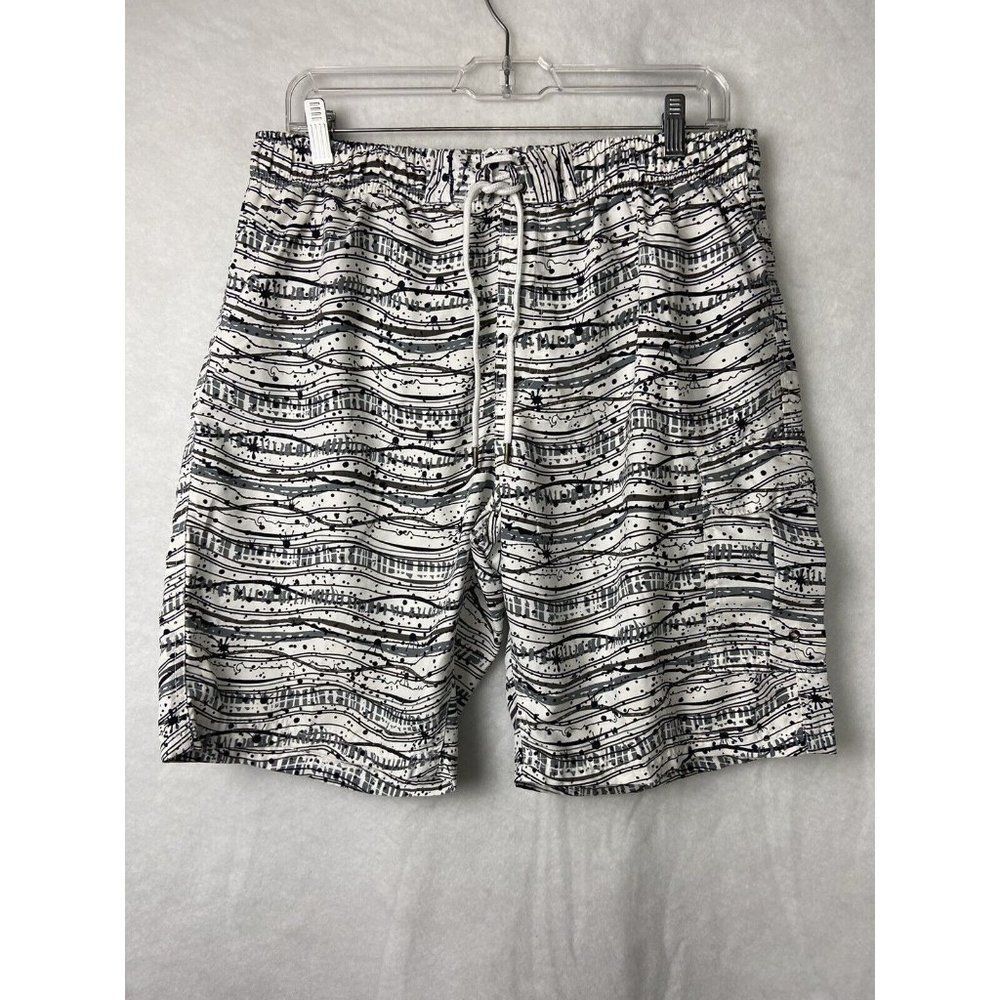 Men’s Swim Trunks-Crane brand- Size M-48/50 Black and white mesh lined